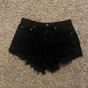 black car mar jean shorts